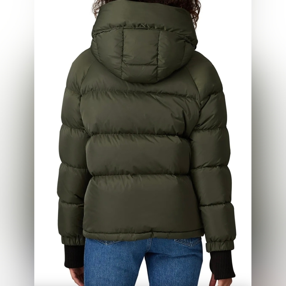 Soia & Kyo Women's Size Small Green Puffer Jacket with Black Cuffs - Picture 2 of 11